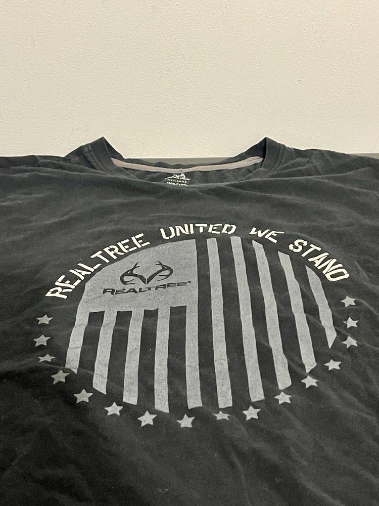 Realtree United We Stand Black T-Shirt 2XL 100% Polyester Hunting