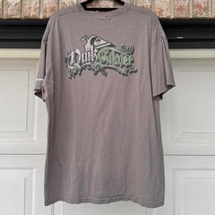 GREY 00s QUIKSILVER GRUNGE LOGO GRAPHIC TEE