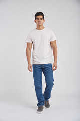 Crew Neck T-shirts for Men in Pima Cotton. Soft and comfortable with Logo