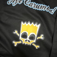 Bart Simpson The Simpsons Mesh Jersey V-Neck T-Shirt Black/Yellow 4X
