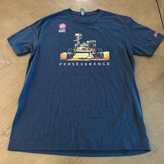 2021 JPL x NASA Mars Perseverance Rover Landing Date Staff T-Shirt Large