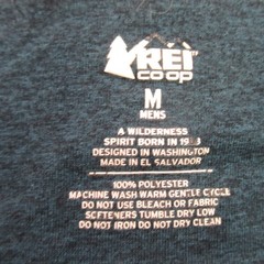 REI Shirt Mens Medium Long Sleeve High Neck Outdoors Crew Neck Blue Stretch