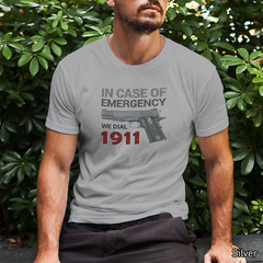 Emergency Dial 1911 Colt Browning Pro Gun Rights 2nd Amendment 100% Men T-Shirt