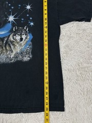 Vintage TNT Wolf T Shirt 2XL Wolves Crescent Moon Stars Graphic Nature 90s Y2K