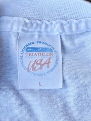 Vintage 90s Single Stitch T-Shirt Mens L White Twin Cities Duathlon Monroe LS