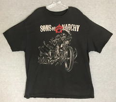 Sons Of Anarchy Shirt Mens XL Skeleton Biker art Black Short Sleeve Tee Pullover