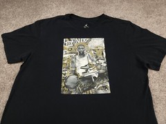 Jordan Nike Shirt Mens Large Black MJ Nike Air Big Swoosh Logo Spell Out