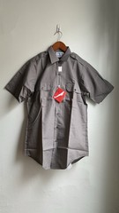 1960s Vintage Klopman Poplin Gray Work Shirt NOS Deadstock USA Small