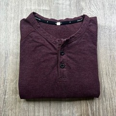 Public Rec Go To Long Sleeve Henley Men’s L Large Stretch Performance Logo