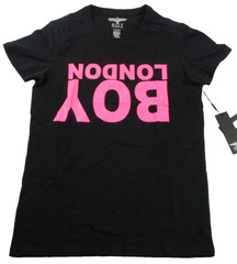 BOY London Shirt MenS Small Black Pink Logo Graphic T-Shirt Crewneck 1299-1301