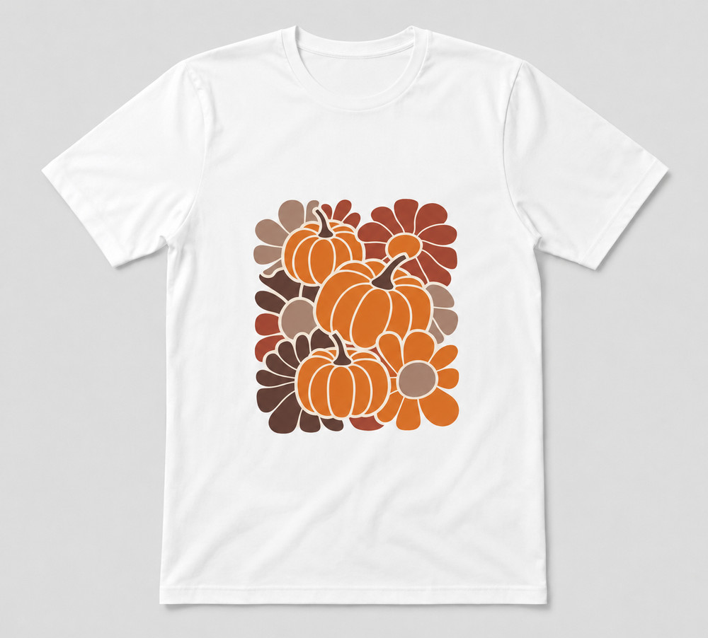Boho Pumpkin Fall Pumpkin Season Lover Graphic Gift Tee White T-shirt