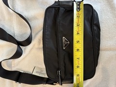 PRADA Black Shoulder Bag Adjustable Strap Logo Accent Zip Designer Medium