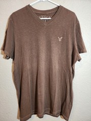 American Eagle Outfitters T-Shirt Men’s Size Large, Brown, Athletic Fit, V-Neck