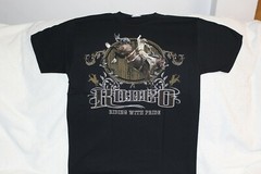RODEO COWBOY RIDING BUCKING HORSE BRONCO RIDING WITH PRIDE T-SHIRT SHIRT