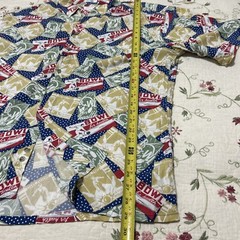 Bowl For Health Pierre Cardin Korea All Over Print Men’s Large Button Front VTG