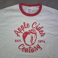 Vintage Apple Cider Century Ringer T-Shirt Est. 1974 Three Oaks MI Cycling XL