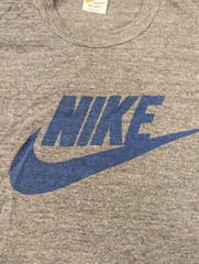 vintage NIKE 70s 80s Orange Tag Grey Cotton Poly Rayon T-Shirt MediumMade in USA
