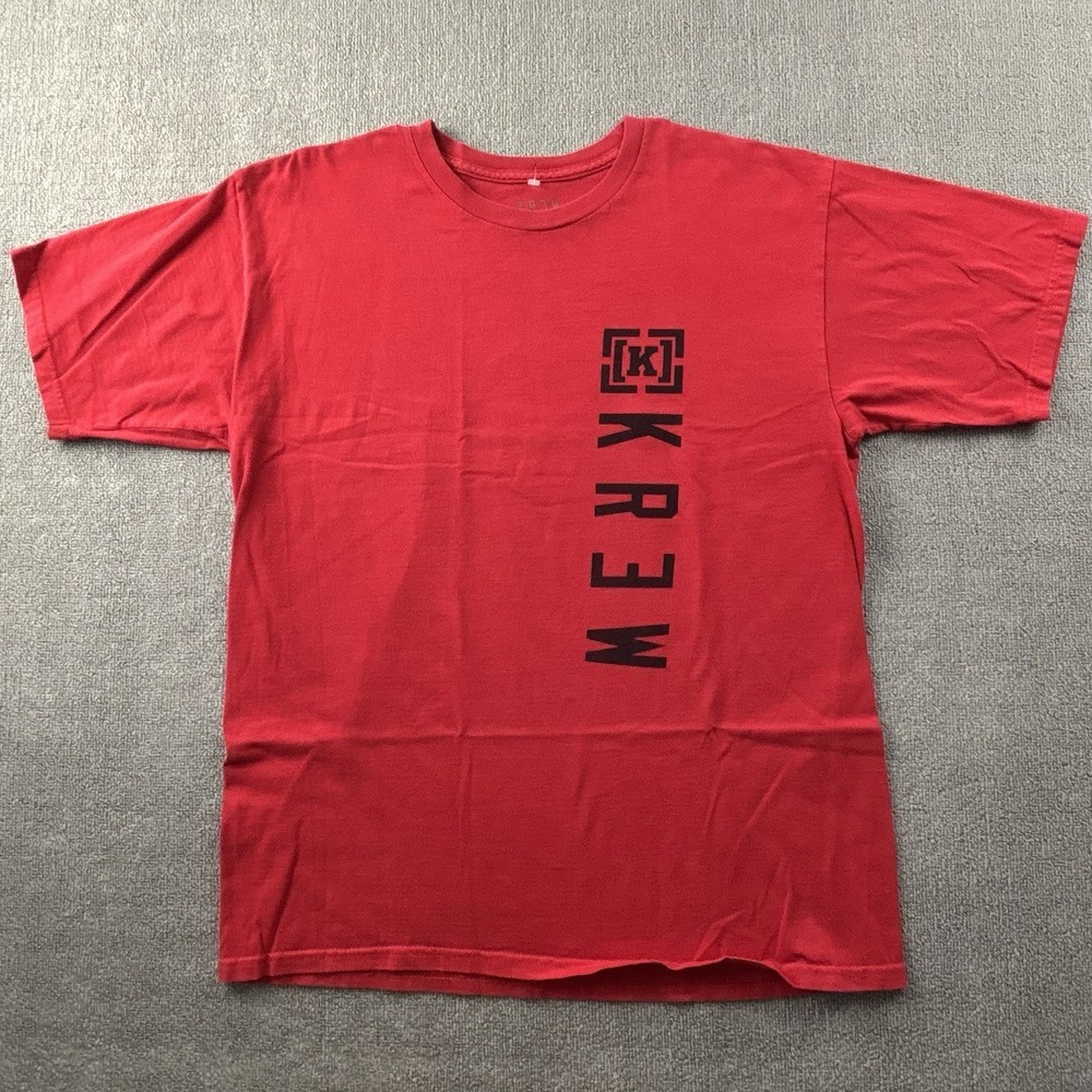 Krew Shirt Adult Large Red Short Sleeve Casual Streetwear Men’s