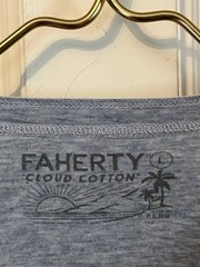 Faherty Cloud Cotton Long Sleeve Henley Large Heather Gray Pima Modal MKC0077