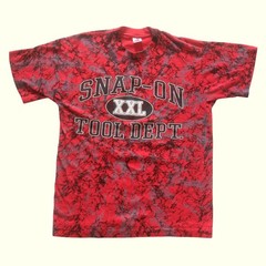 FRUIT OF THE LOOM VTG SNAP ON TOOL RACING USA AOP ALL OVER PRINT T SHIRT SZ L