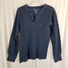 LLBean River Driver cotton wool long sleeve pullover base layer top Shirt Mens S