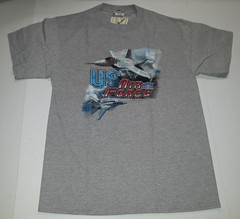 US AIR FORCE Shirt Men’s Aim High Gray Size LARGE Military Patriotic NEW