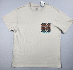 Rue 21 Tribal Southwest Pocket T-Shirt Men’s Small Tan Aztec Jersey Straight Hem