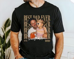 Custom Photo Dad Shirt Personalized Portrait Tee, Grandpa Gift
