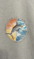 Mustang Island Port Aransas Texas Shirt Large Texan Marlin Fish Fishing BG2