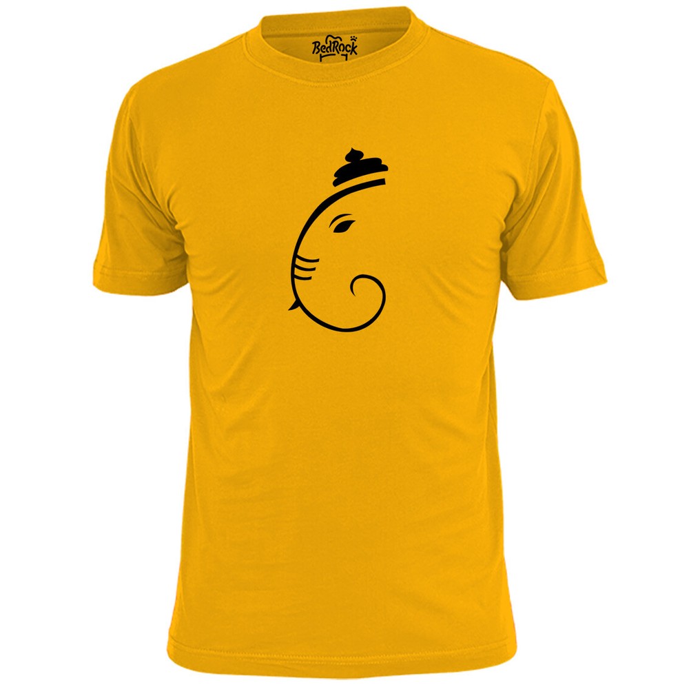 Mens Ganesha Outline T Shirt Hindu God Elephant