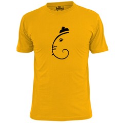 Mens Ganesha Outline T Shirt Hindu God Elephant