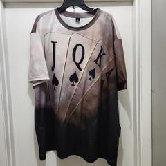 Mens 5XL Shein Poker Cards Full Print T-Shirt Short Sleeve