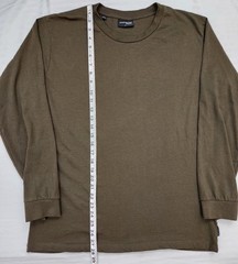 Size L JACHS NEW YORK Green Mens Long Sleeve Pullover Crew Neck Casual Shirt