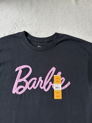 Barbie Mens Short Sleeve Black Crewneck Logo Graphic T- shirt Size L (42-44) NEW