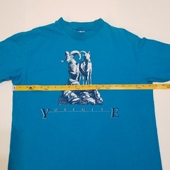 Vtg Yosemite Bighorn Sheep T Shirt Single Stitch Tee Large 42-44 Turquoise USA