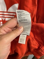 Adidas Men T-Shirt L Trefoil Logo Design Graphic Classic Short Sleeve Shirt Red