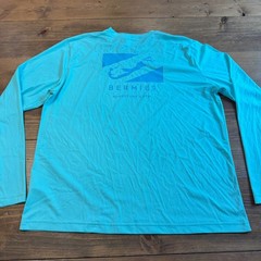 Bermies Sun Shirt Mens Medium Aqua Blue UPF50 Breathable Lightweight Quick Dry