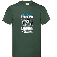 Fishing Forecast Drinking Humour Novelty T Shirt Various Colours And Sizes