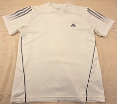 Used ADIDAS Climacool Response Mens White Tshirt 100% Polyester Shirt Size M Med