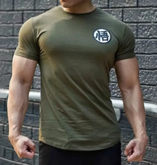 Gym Short Sleeve Fashion Japanese Anime Tops Tee Shirts Hip-Hop Unisex 100%Cotto