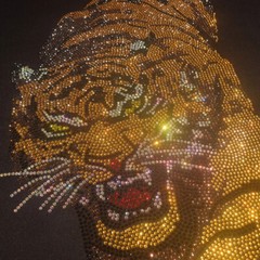 Fashion Trend Tiger Hot Diamonds Rhinestones Black Summer Luxury Men T-Shirt