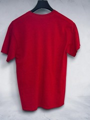 Jesus Loves Me & My Tattoos Mens L Red Graphic Tee Nautical Star Tattoo Gildan