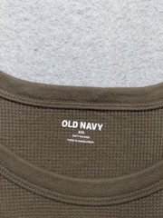 Old Navy Men Shirt XXL Khaki Crew Neck Long Sleeve Pullover Casual Thermal Tee