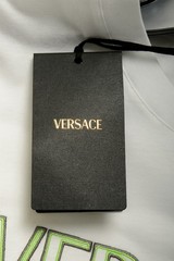 Versace Men’s White & Mint Logo Print Short Sleeve T-Shirt US 2XL IT 56