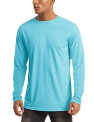 Mens Long Sleeve UPF50+ Shirts Sun Protection Athletic Shirt Quick Dry Workout T