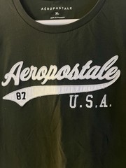 Aéropostale Men’s Green Graphic Print Logo Crew Neck Short Sleeve T-Shirt, XL