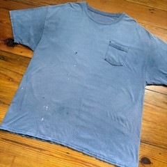 Vintage Gradient Sun Faded Pocket T-Shirt Men’s Size XL Blue WIP Work Worn