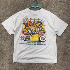 Back to the 50s 2010 Hot Rod T-Shirt Mens XL White St Paul MN Car Show