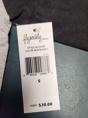 Fly Society Mens Graphic Print Raglan 3/4 Sleeve T-Shirt Grey/Black Small