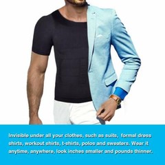 Men Slimming Body Shaper Gynecomastia T-shirt Posture Corrector Vest Compression